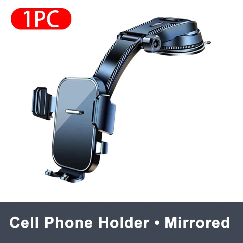 Car Dashboard Phone Mount with Rearview Mirror View