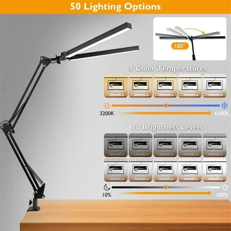 Clamp-On LED Desk Lamp with Adjustable Arm - SteadyBuy