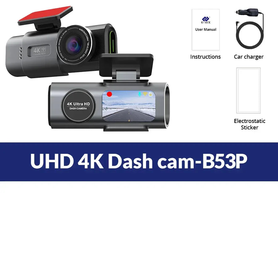 4K Dash Cam with Wi‑Fi, GPS & 24/7 Parking Mode - SteadyBuy