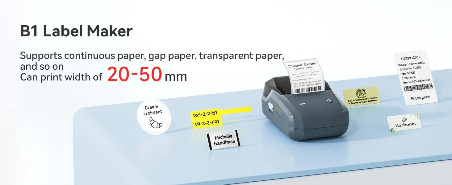 Niimbot B1 Bluetooth Thermal Label Printer (2") - SteadyBuy