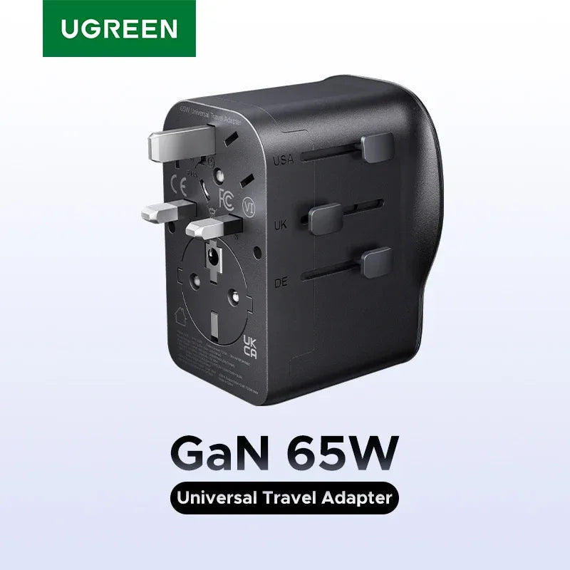 UGREEN 65W GaN Universal Travel Adapter & Charger - SteadyBuy