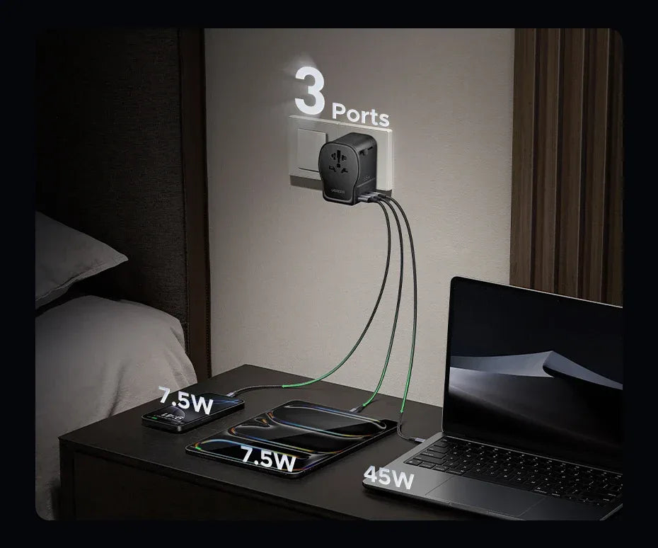 UGREEN 65W GaN Universal Travel Adapter & Charger - SteadyBuy