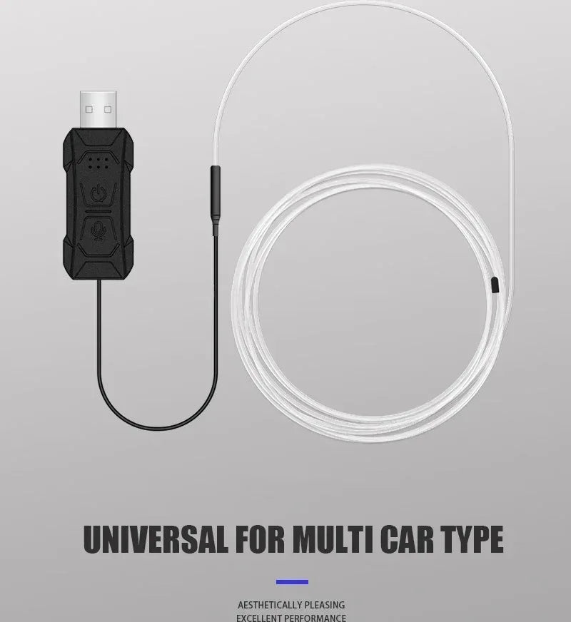 RGB Car Interior Ambient LED Light Strip (USB, App Control) - SteadyBuy