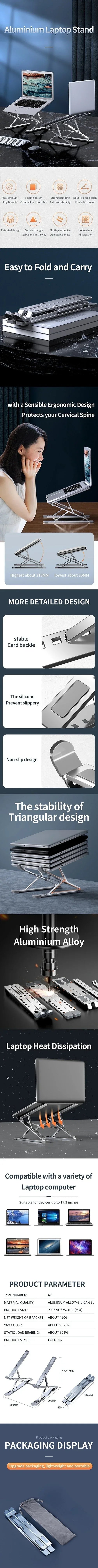 Aluminium Adjustable Laptop Stand for MacBook & Notebooks - SteadyBuy