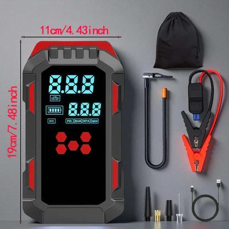 12V Car Jump Starter with 150PSI Tyre Inflator & USB Power Bank - SteadyBuy