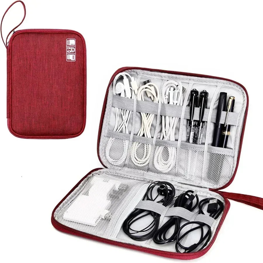 Travel Cable Winder & Tech Organiser Box - SteadyBuy