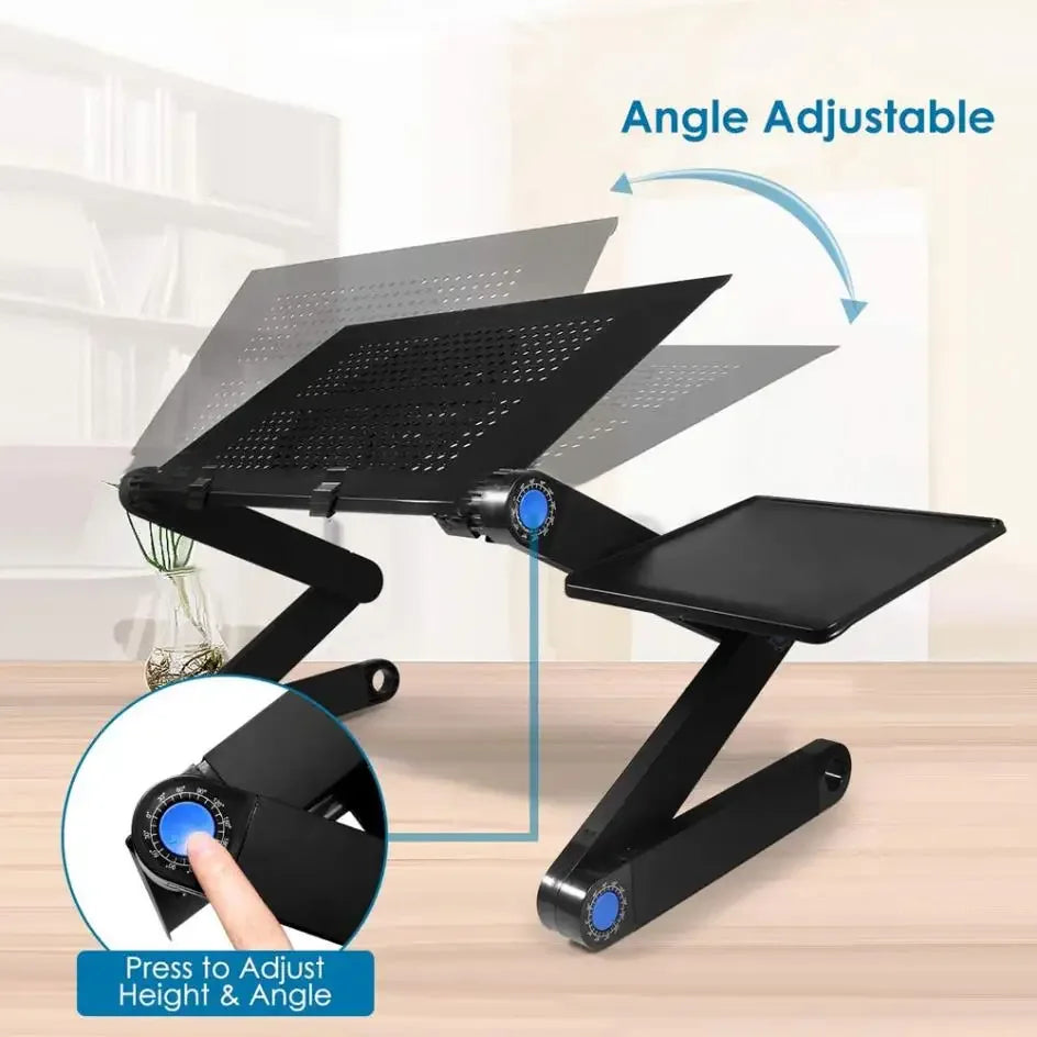 Adjustable Aluminium Laptop Bed Desk with Mouse Pad - SteadyBuy