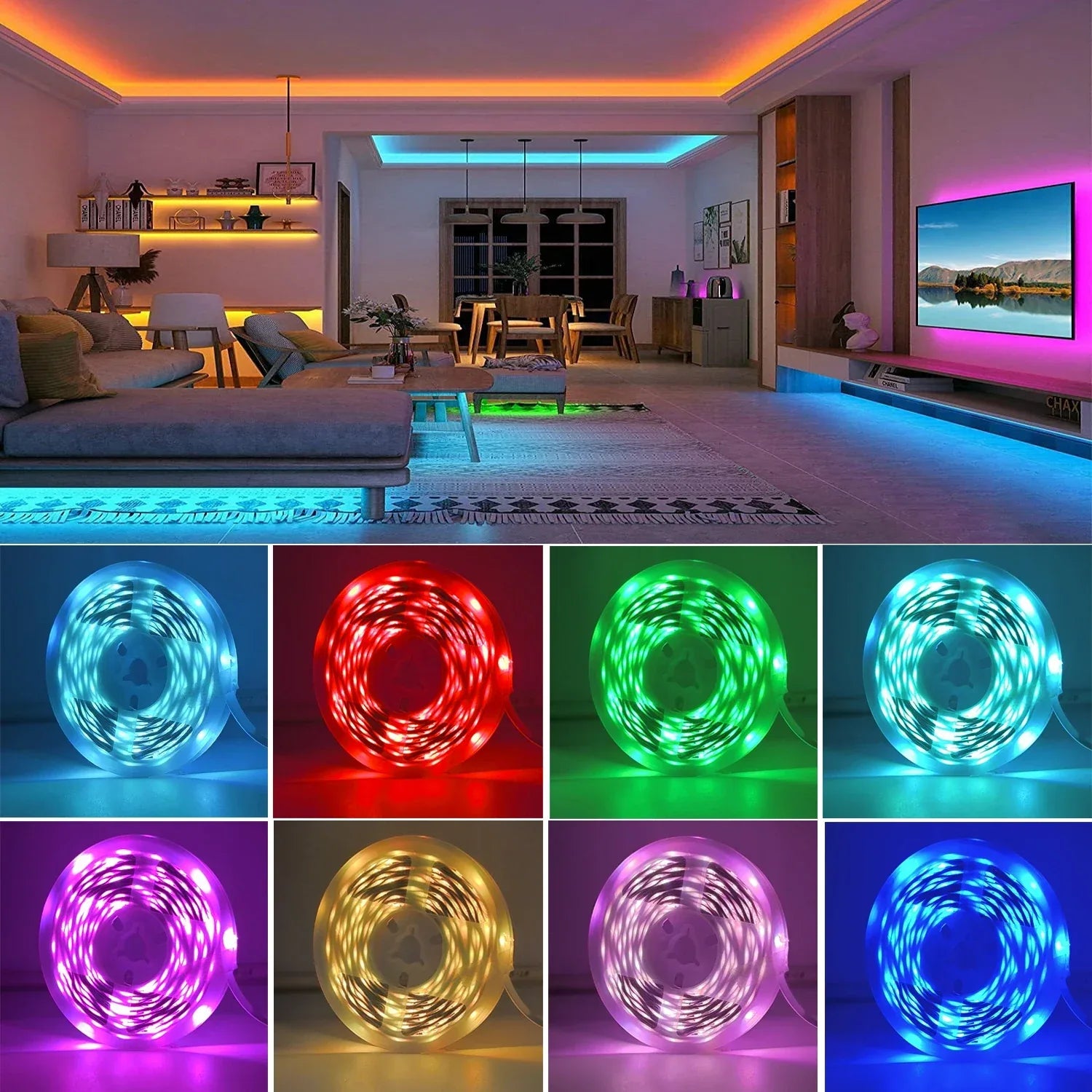 RGB LED Strip Lights with App Control (15m Kit) - SteadyBuy