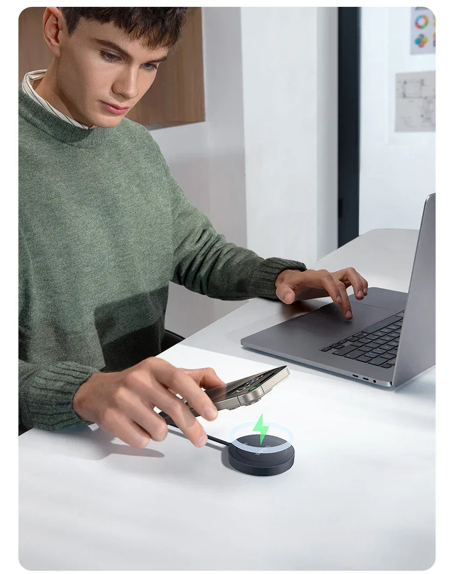 Baseus 15W Qi2 Magnetic Wireless Charger with Stand - SteadyBuy