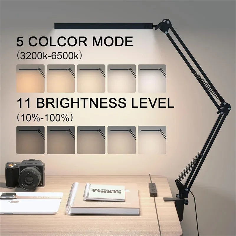 Clamp-On LED Desk Lamp with Adjustable Arm - SteadyBuy