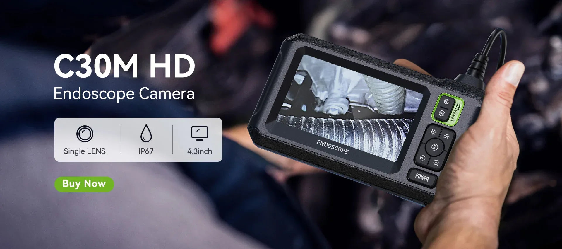 1080P Industrial Endoscope Camera with 4.3" Screen - SteadyBuy