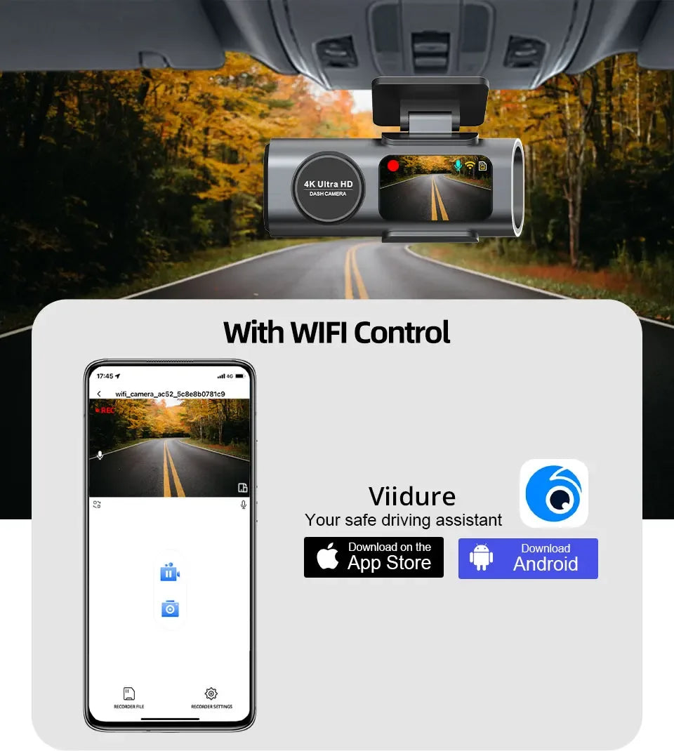 4K Dash Cam with Wi‑Fi, GPS & 24/7 Parking Mode - SteadyBuy
