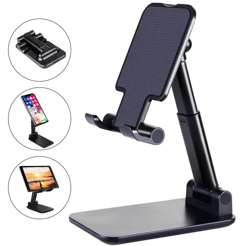 Adjustable Desk Phone & Tablet Stand – Black - SteadyBuy