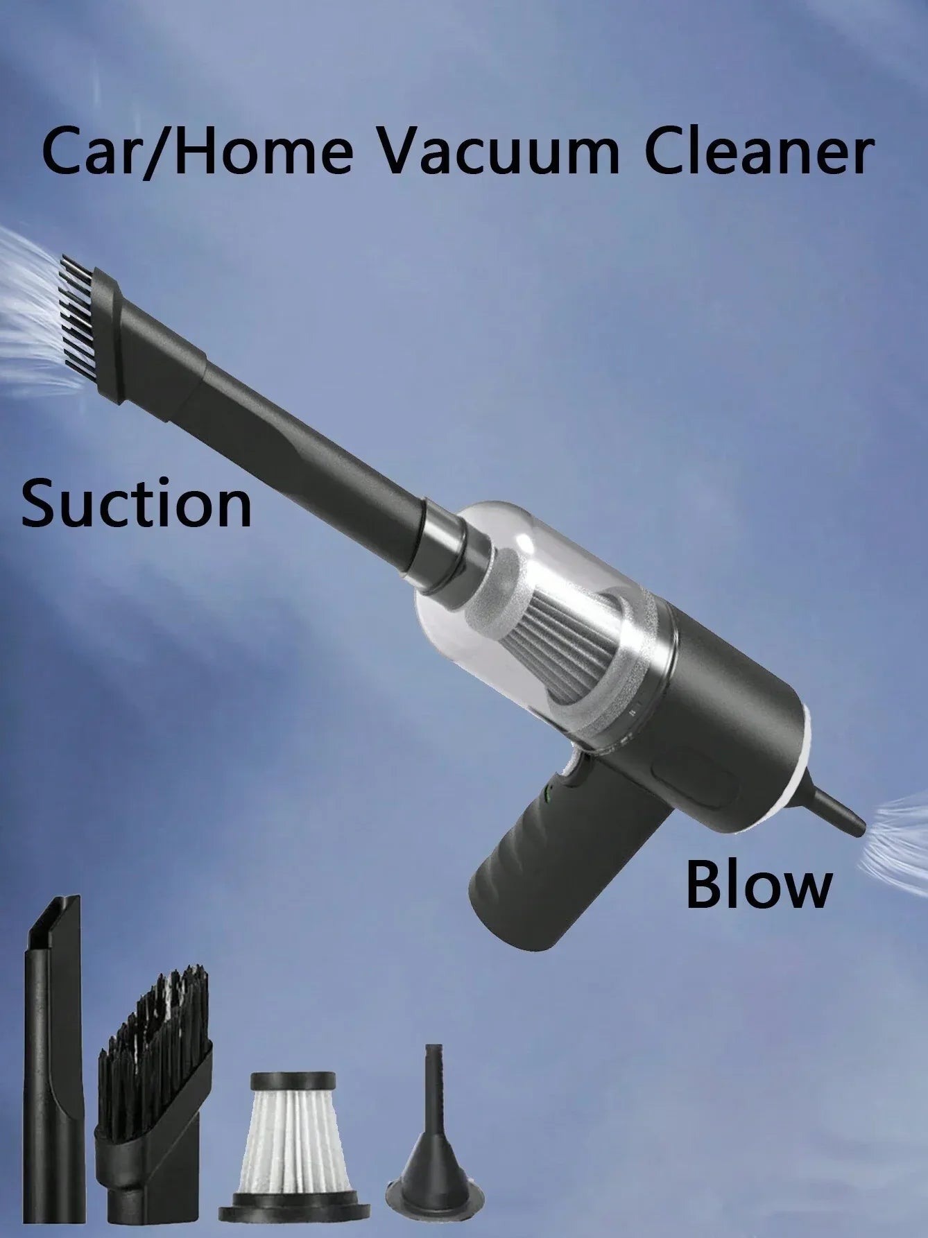 Cordless Handheld Vacuum for Home & Car – Black - SteadyBuy