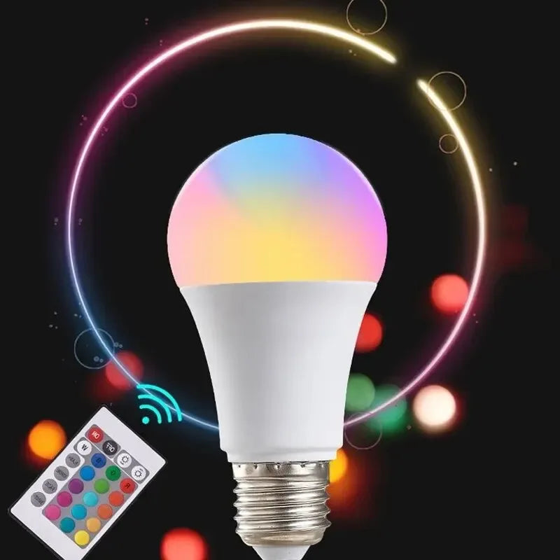 RGB E27 Smart Colour-Changing LED Bulb with Remote - SteadyBuy