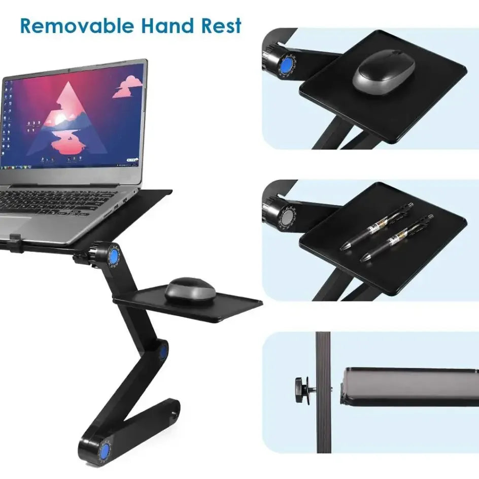 Adjustable Aluminium Laptop Bed Desk with Mouse Pad - SteadyBuy