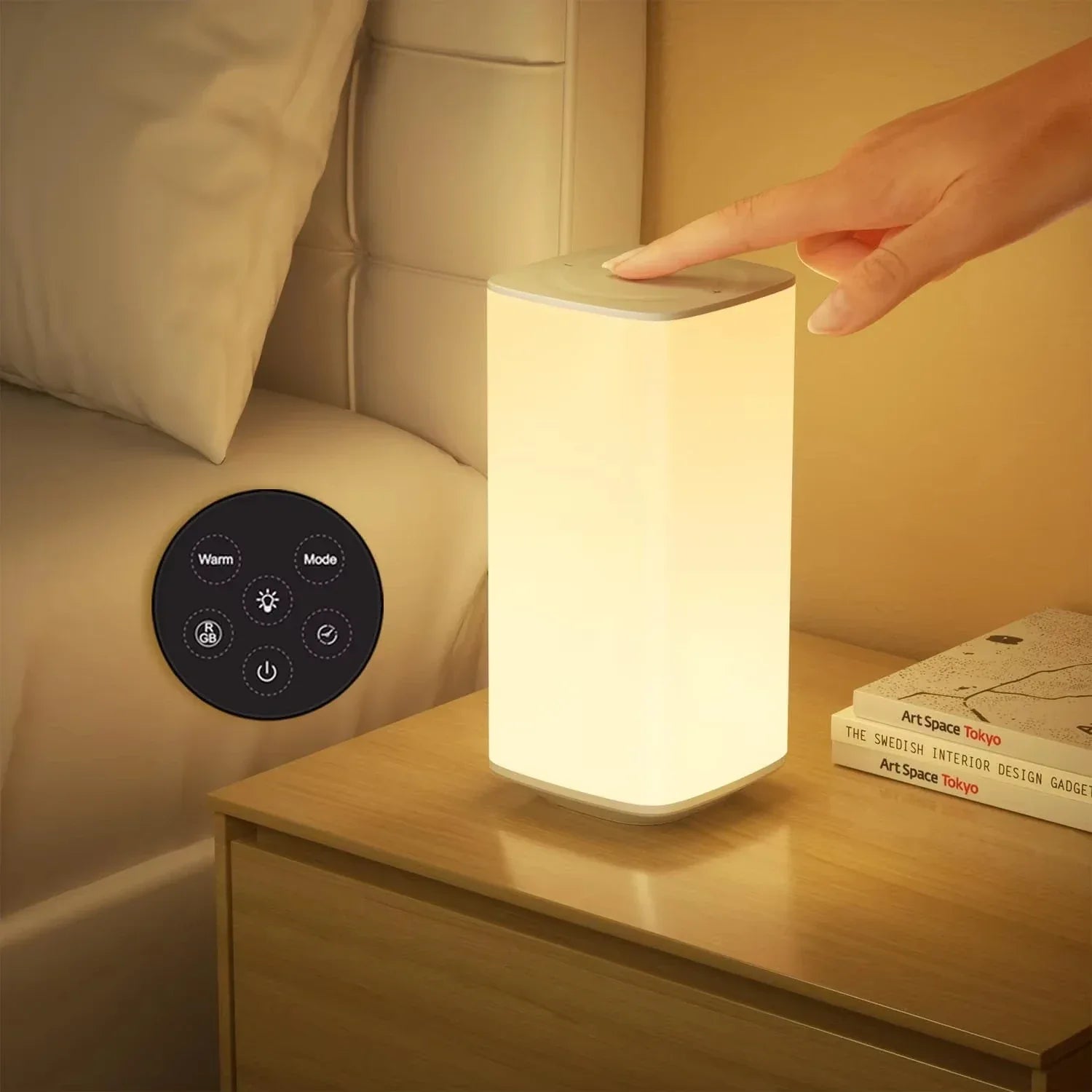 Rechargeable RGB Touch Bedside Lamp with Timer - SteadyBuy
