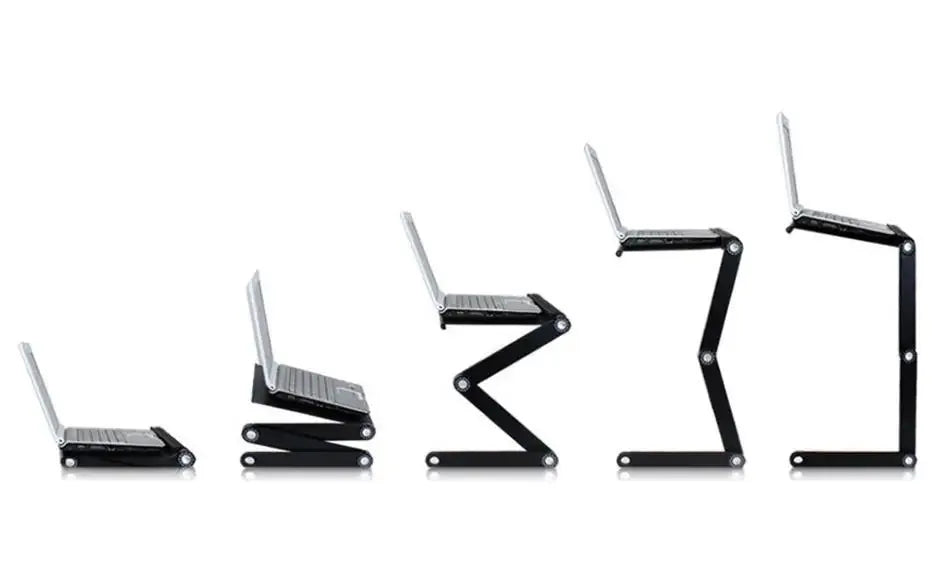 Adjustable Aluminium Laptop Bed Desk with Mouse Pad - SteadyBuy
