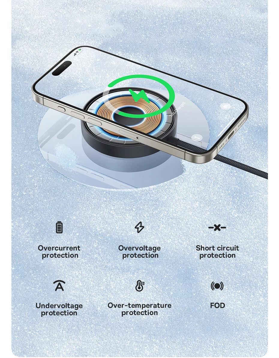 Baseus 15W Qi2 Magnetic Wireless Charger with Stand - SteadyBuy