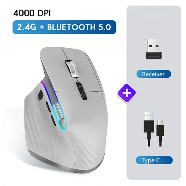 Multi‑Device Wireless Bluetooth Mouse 2.4G – Ergonomic Right‑Hand - SteadyBuy