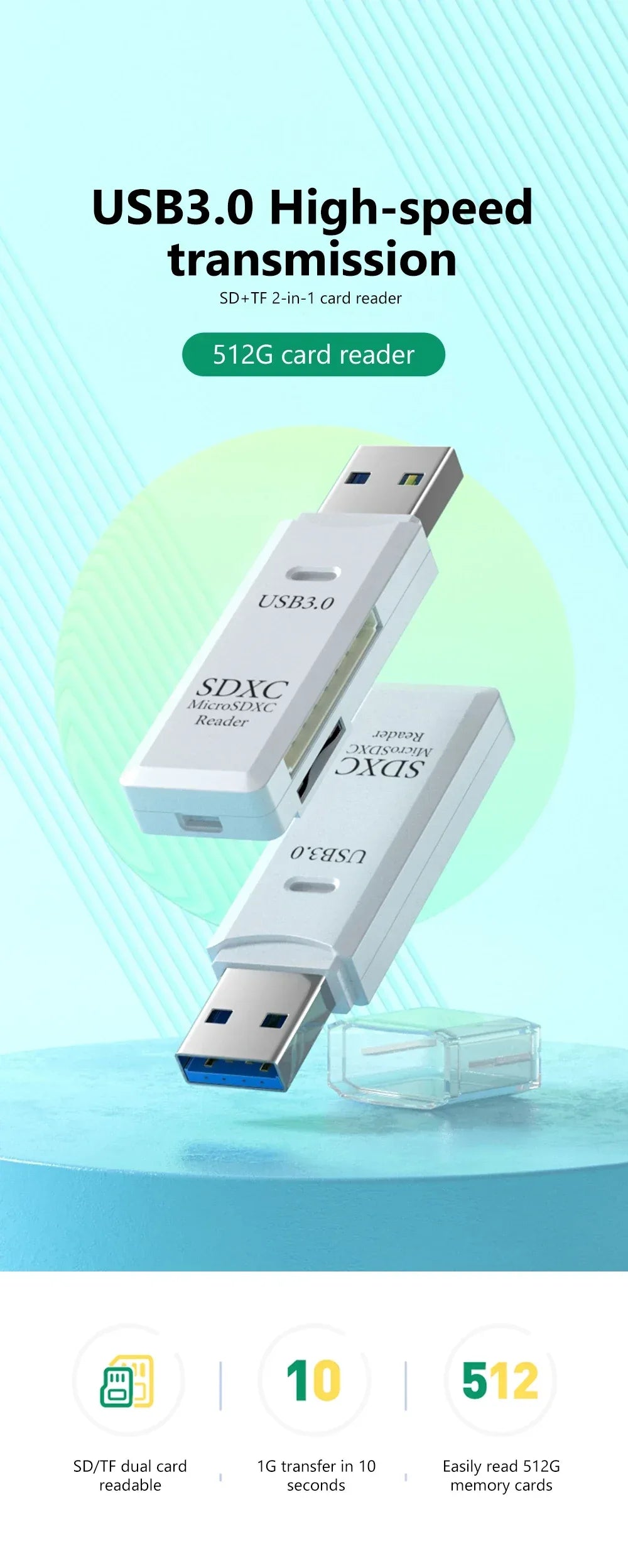 USB 3.0 SD & Micro SD Card Reader Adapter - SteadyBuy