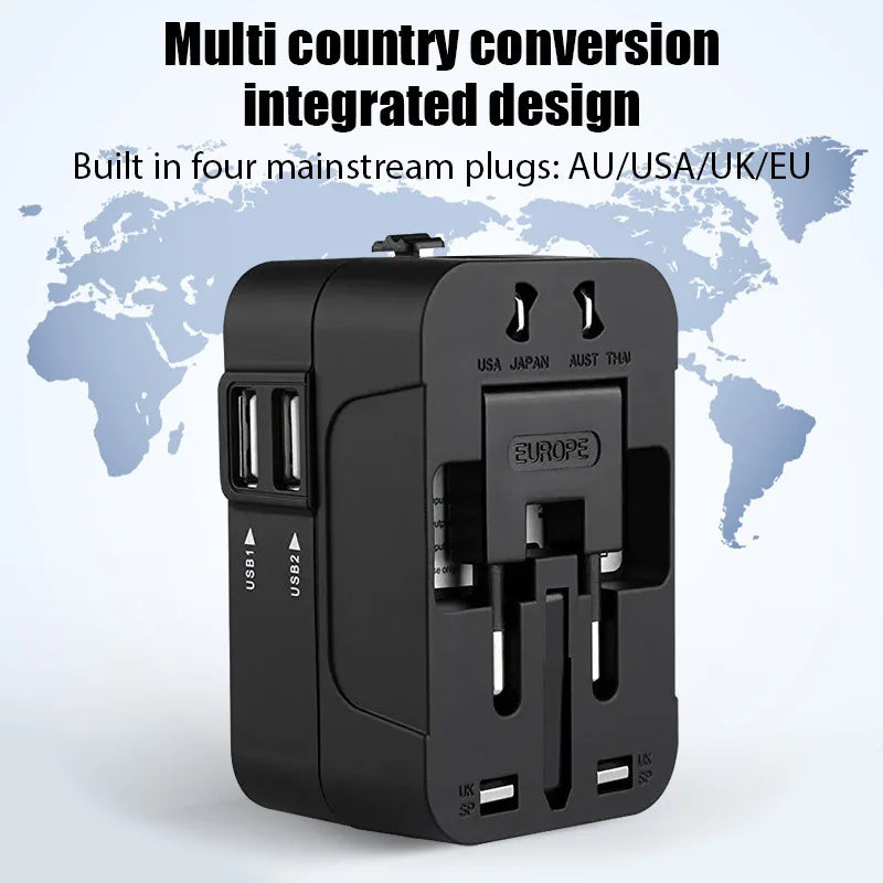 Universal Travel Adapter with Dual USB Ports