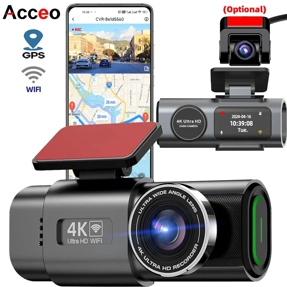 4K Dash Cam with Wi‑Fi, GPS & 24/7 Parking Mode - SteadyBuy