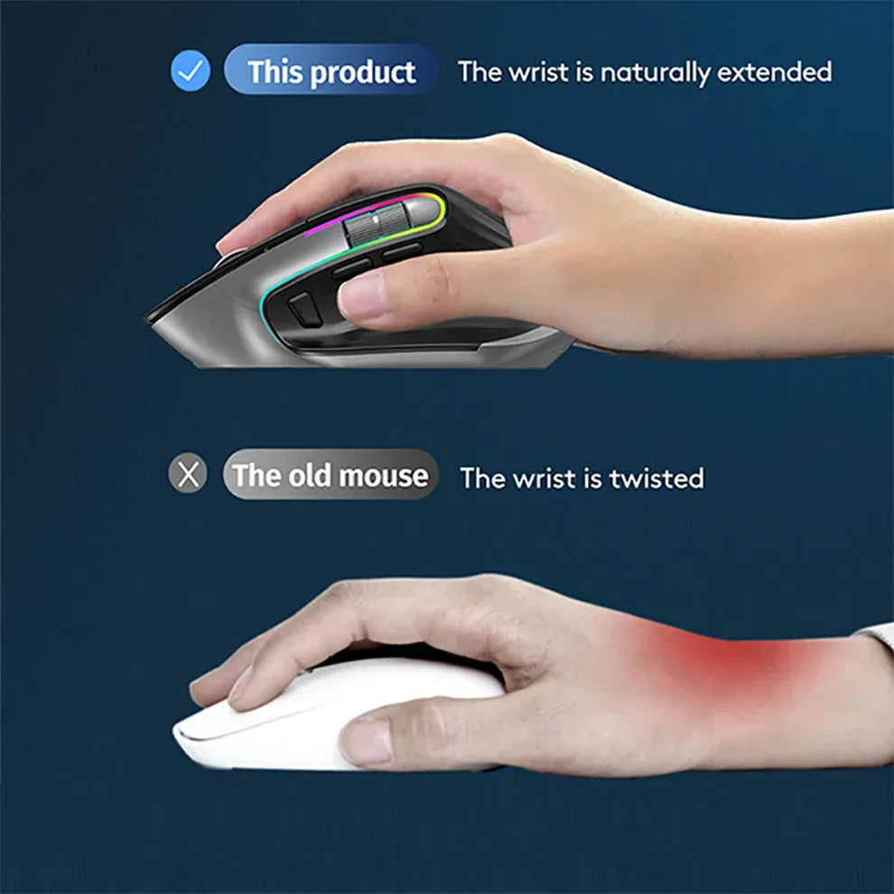Multi‑Device Wireless Bluetooth Mouse 2.4G – Ergonomic Right‑Hand - SteadyBuy