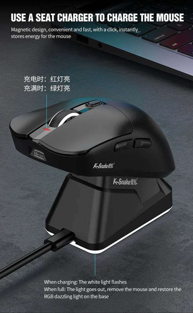 K-Sanke X11 Wireless Gaming Mouse with Magnetic Charging - SteadyBuy