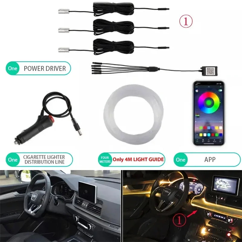 RGB EL Interior Car Ambient Neon Light Strip - SteadyBuy